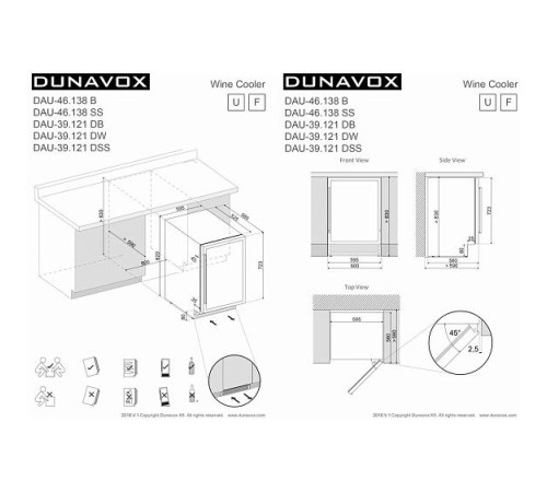 Винный шкаф DUNAVOX DAU-46.138B