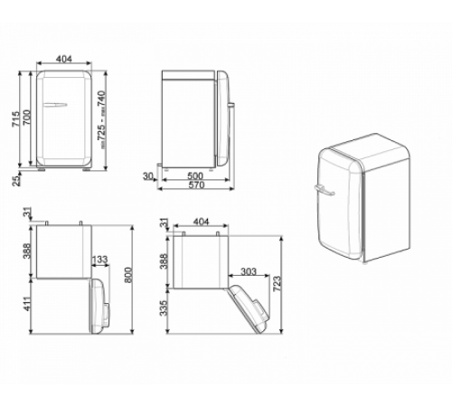Минибар SMEG FAB5ROR3
