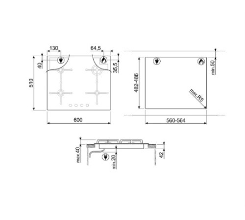 Варочная поверхность SMEG PV164S2