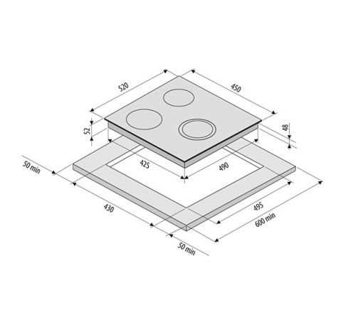 Варочная поверхность KRONA LAUREL 45 BL