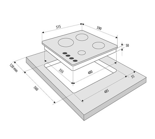 Варочная поверхность KRONA ARDENTE 60 WH