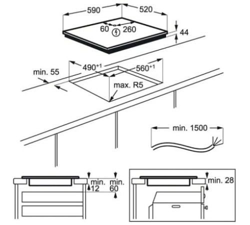 Варочная поверхность ELECTROLUX CIV 644 черный