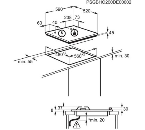 Варочная поверхность ELECTROLUX KGG64362K