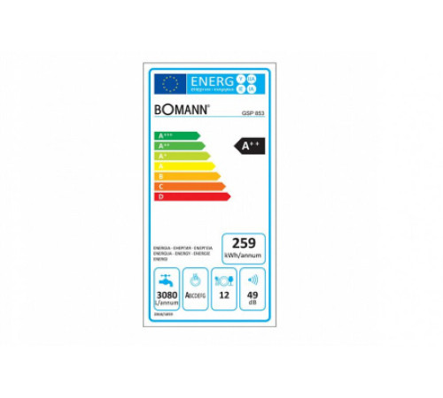 Посудомоечная машина BOMANN GSP 853 weiss 60 cm A++