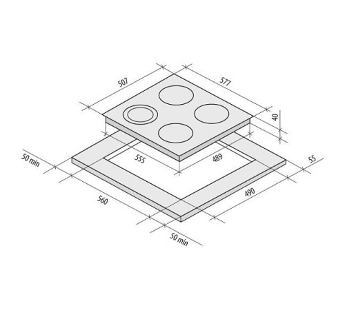 Стеклокерамическая панель Krona DOLCE 60 WH