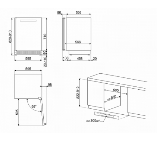 Встраиваемый винный шкаф SMEG CVI138RS3