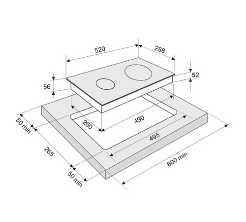Варочная поверхность KRONA MAGIER 30 BL 2BTK