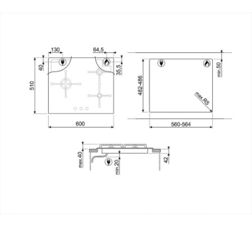 Варочная поверхность SMEG PV163B3