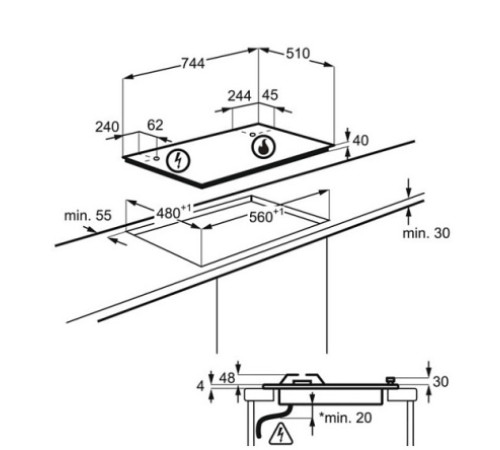 Варочная поверхность ELECTROLUX KGS7536SX