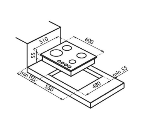 Варочная поверхность ARDESIA c 604 gvtb