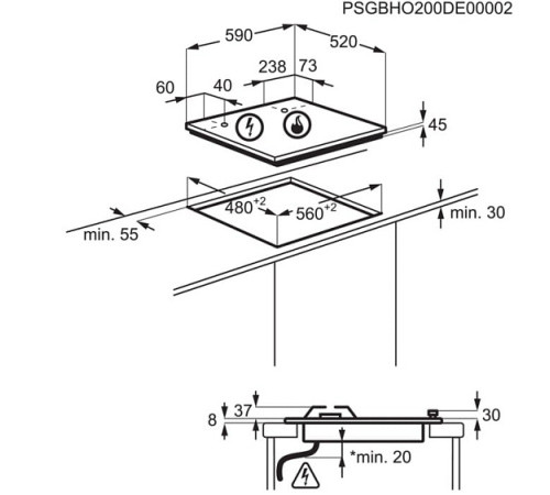 Варочная поверхность ELECTROLUX GME363NV
