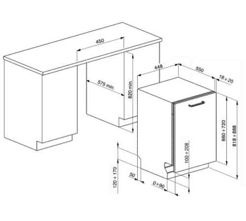 Посудомоечная машина SMEG STA4523IN