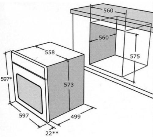 Духовой шкаф NARDI fex 57 с 60 r