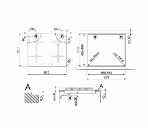 Варочная поверхность SMEG PV864PO