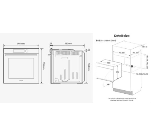 Духовой шкаф SAMSUNG NV7B41201AK/WT