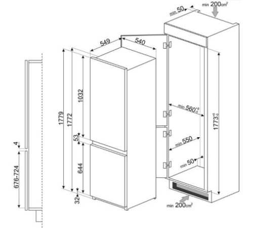 Холодильник SMEG C4173N1F