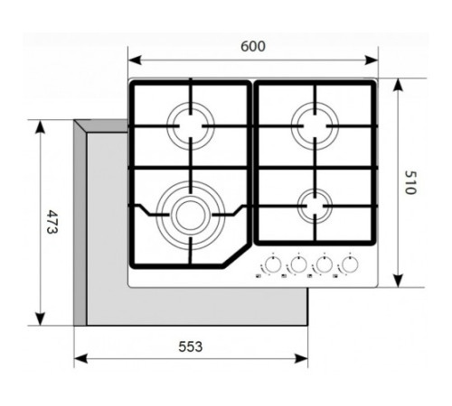 Газовая панель AKPO PGA 604 FGC bl