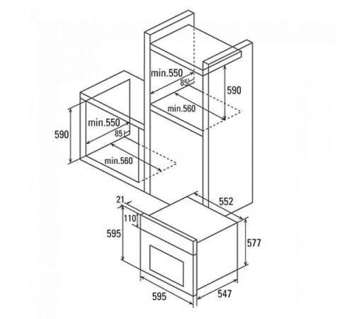 Духовой шкаф CATA MT 8012 BK