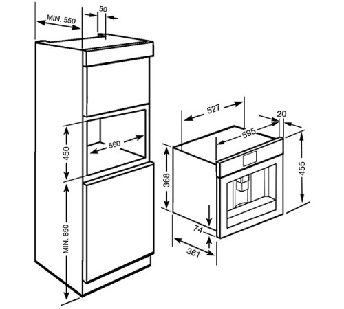 Встраиваемая кофемашина SMEG CMS8451P