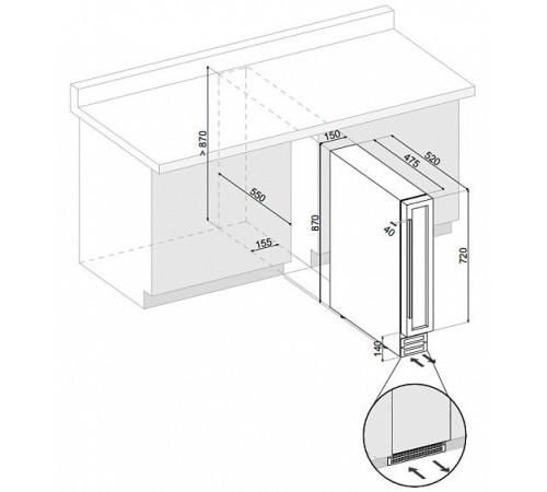 Винный шкаф DUNAVOX  dx-7.22ssk