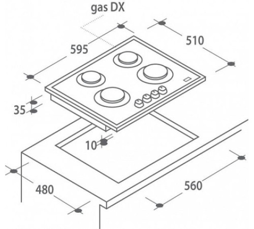 Газовая поверхность CANDY CVG 64 STGN JV