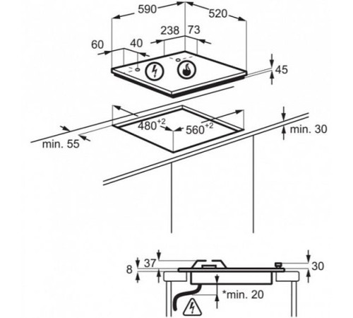Варочная поверхность AEG HKB64420NB