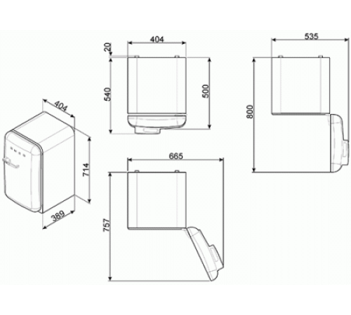 Холодильник SMEG FAB5ROR