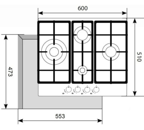 Газовая панель AKPO PGA 604 VGC-T BL