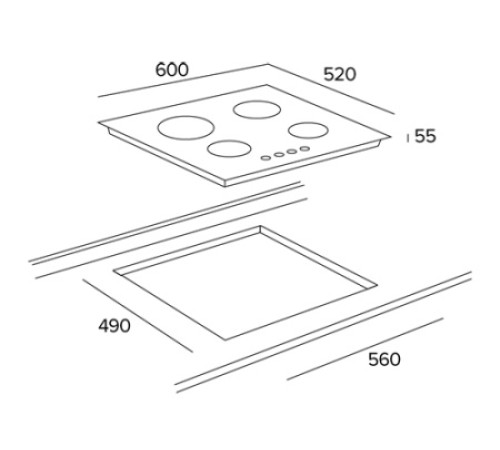 Варочная панель THOR TGH 60 4G AI AL 80250001