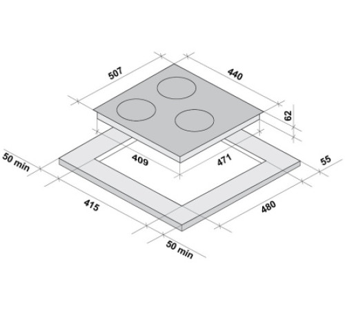 Варочная панель FORNELLI PI 45 INIZIO WH