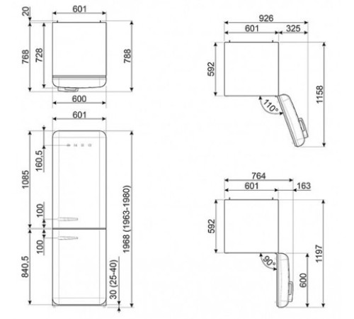 Холодильник SMEG FAB32LBE3
