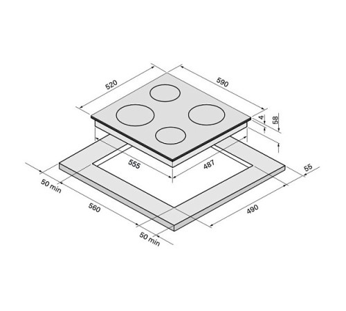 Варочная поверхность KRONA VENTO 60 IV B