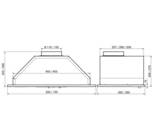 Встраиваемая вытяжка ELIKOR Врезной блок 72П-1000-П3Д белый