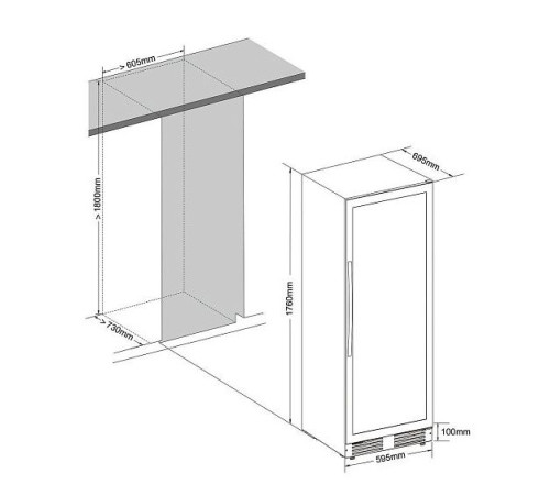Винный шкаф CELLAR PRIVATE CP165-1TB