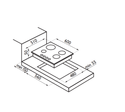 Варочная панель ARDESIA F 64 GTW
