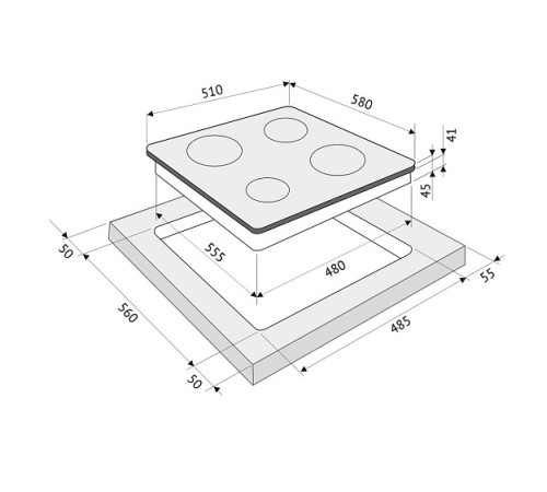 Варочная поверхность KRONA CELLO 60 BL/S
