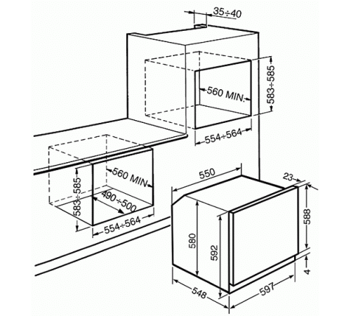 Электрический духовой шкаф SMEG sf6390xe