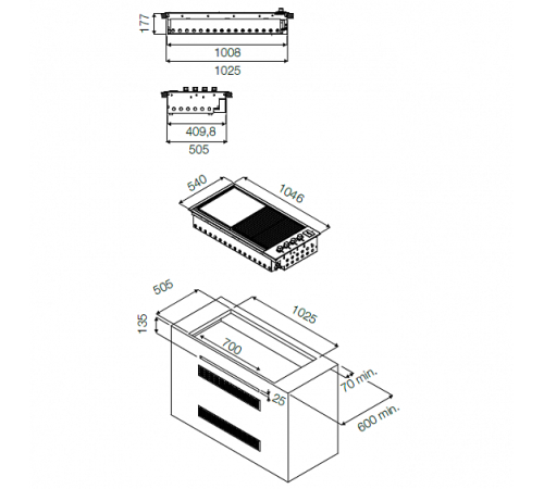 Варочная поверхность Fulgor Milano SBQ 100 G нержавеющая сталь