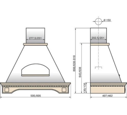 Вытяжка ELIKOR Флореале 60П-650-П3Д белый муар/дуб неокрашенный