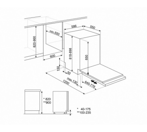 Посудомоечная машина SMEG STL362DQ