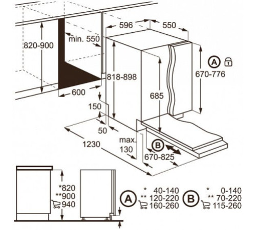 Посудомоечная машина встраиваемая полноразмерная AEG f 97860 vi1p