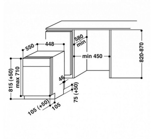 Встраиваемая посудомоечная машина WHIRLPOOL adgi 792 fd