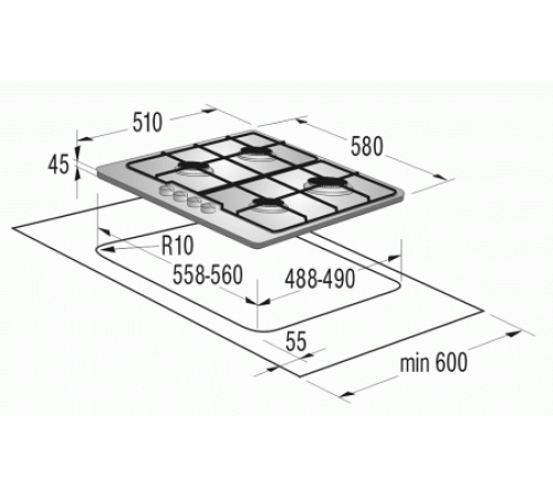 Газовая панель GORENJE G 6N 40 ZAB