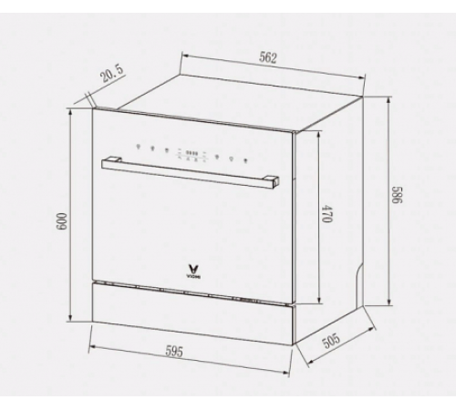 Посудомоечная машина XIAOMI Viomi Internet Dishwasher 8 sets