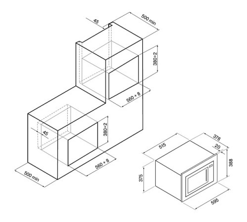 Микроволновая печь KRONA RIFLESSO 60 BL V2