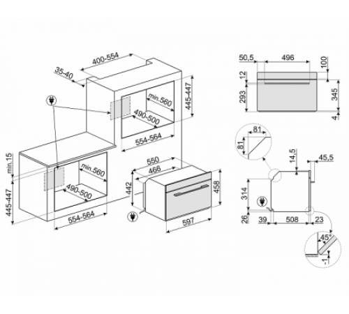 Компактный духовой шкаф SMEG SF4101MCNO