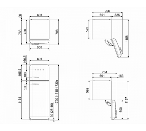 Холодильник SMEG FAB30RSV3