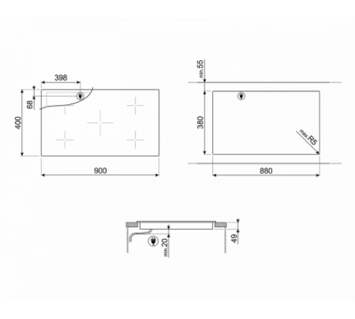 Поверхность SMEG SIH7933B