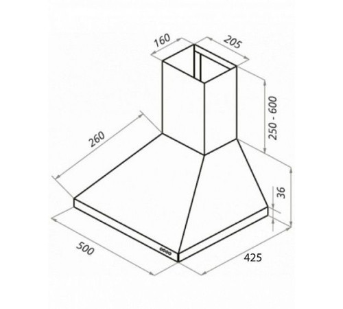 Каминная вытяжка SCHTOFF Haus 50 Inox