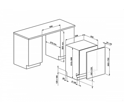 Посудомоечная машина SMEG st324atl